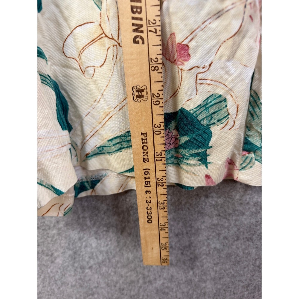 Ann Taylor Factory Tropical‎ Floral Romper Cream Pink Green Size 0 Button Front - Picture 6 of 10